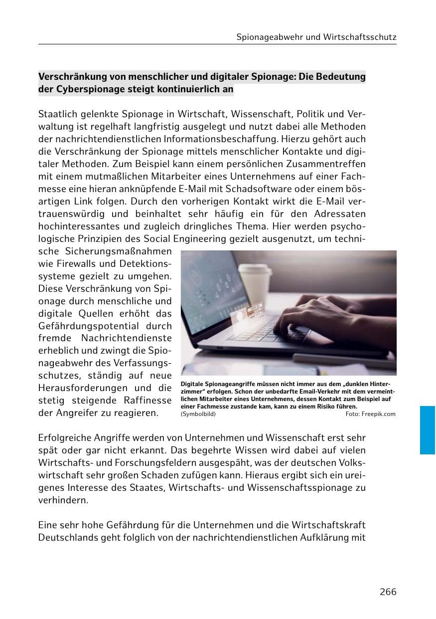 Seite 266 des Verfassungsschutzbericht 2020 Hamburg