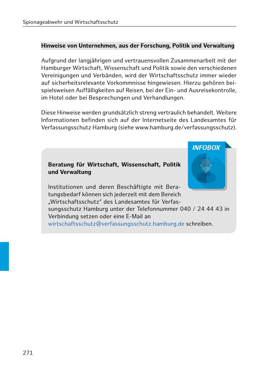 Seite 271 des Verfassungsschutzbericht 2020 Hamburg