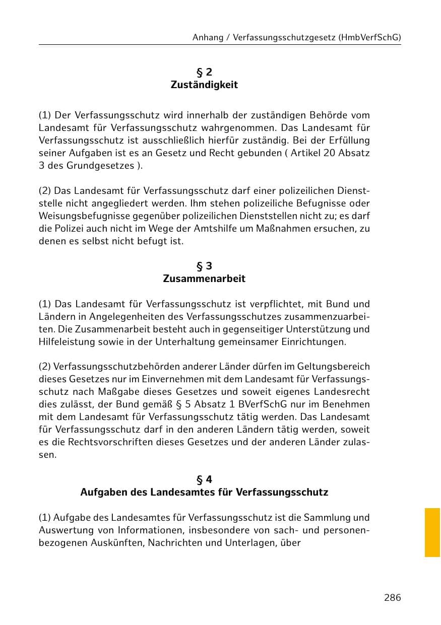 Seite 286 des Verfassungsschutzbericht 2020 Hamburg