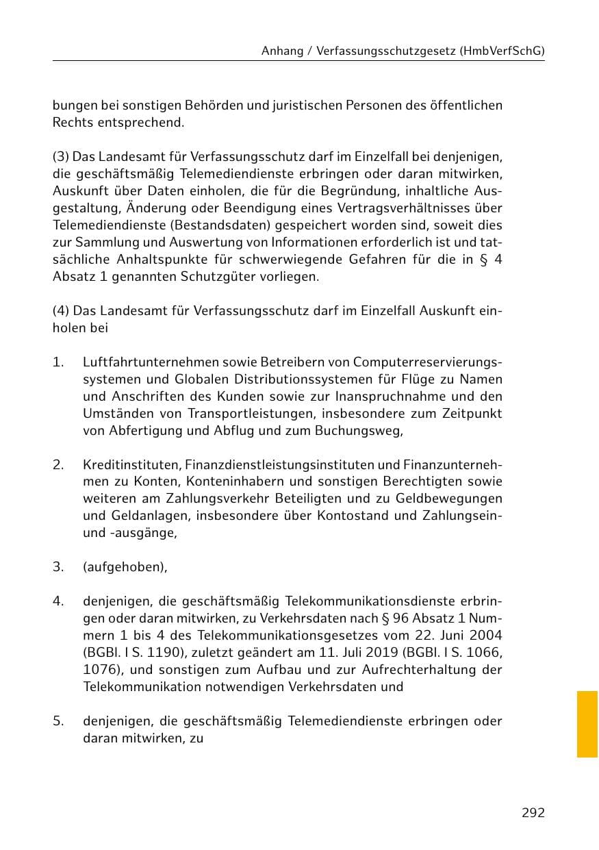 Seite 292 des Verfassungsschutzbericht 2020 Hamburg