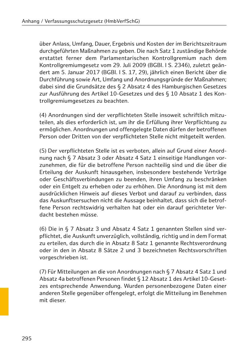 Seite 295 des Verfassungsschutzbericht 2020 Hamburg