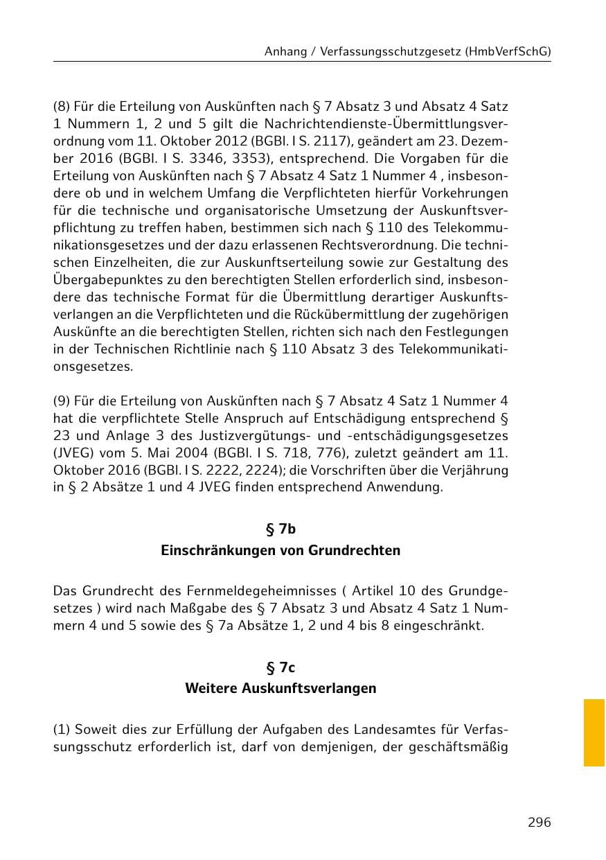 Seite 296 des Verfassungsschutzbericht 2020 Hamburg
