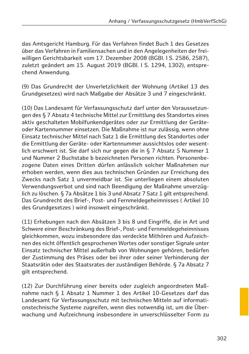 Seite 302 des Verfassungsschutzbericht 2020 Hamburg