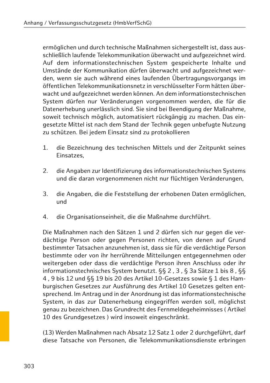 Seite 303 des Verfassungsschutzbericht 2020 Hamburg