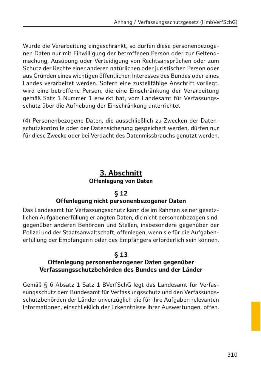 Seite 310 des Verfassungsschutzbericht 2020 Hamburg
