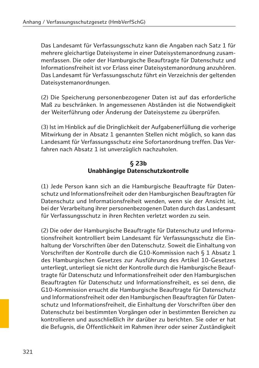 Seite 321 des Verfassungsschutzbericht 2020 Hamburg