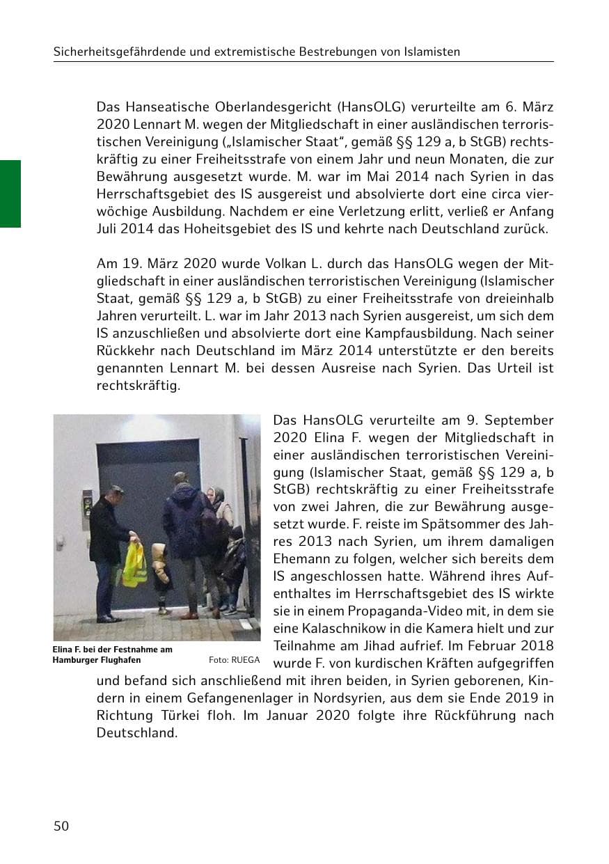 Seite 50 des Verfassungsschutzbericht 2020 Hamburg
