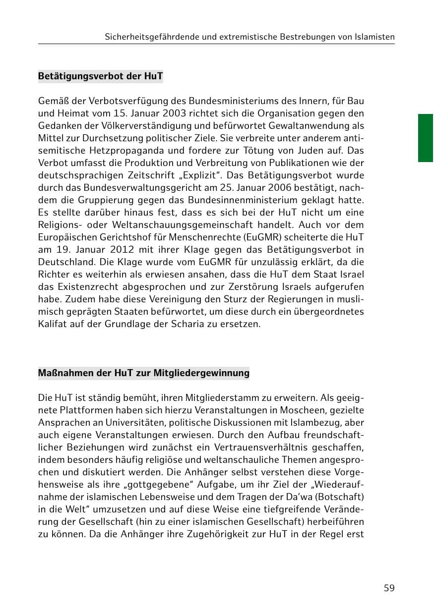 Seite 59 des Verfassungsschutzbericht 2020 Hamburg