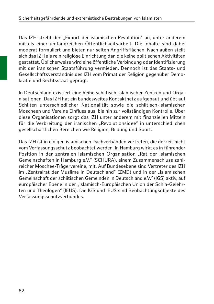 Seite 82 des Verfassungsschutzbericht 2020 Hamburg