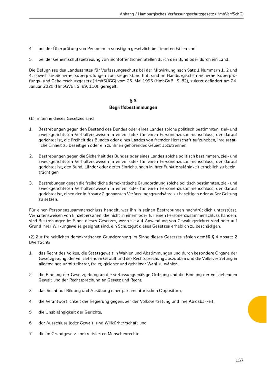 Seite 157 des Verfassungsschutzbericht 2021 Hamburg