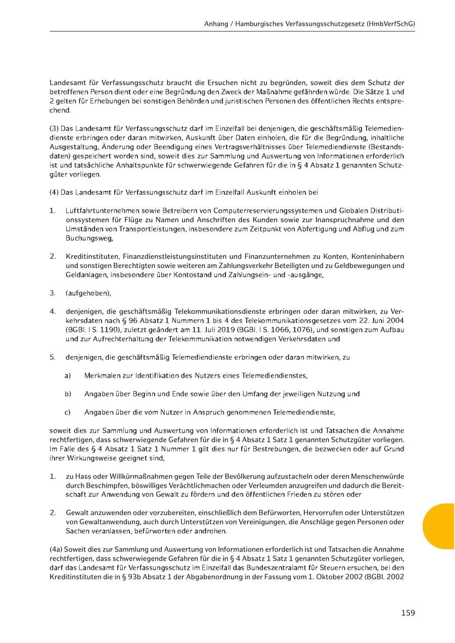 Seite 159 des Verfassungsschutzbericht 2021 Hamburg