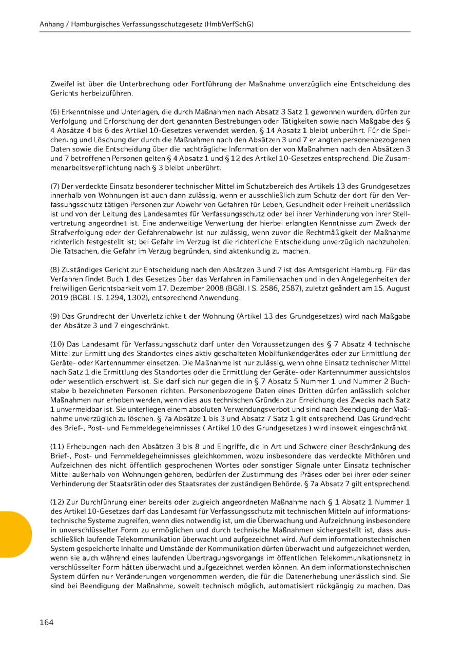 Seite 164 des Verfassungsschutzbericht 2021 Hamburg