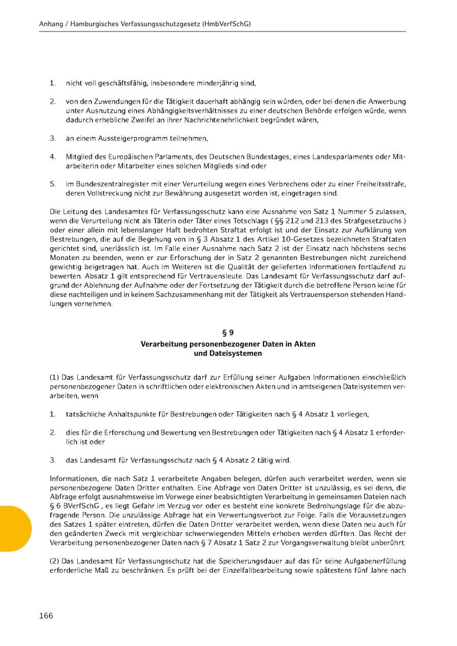 Seite 166 des Verfassungsschutzbericht 2021 Hamburg