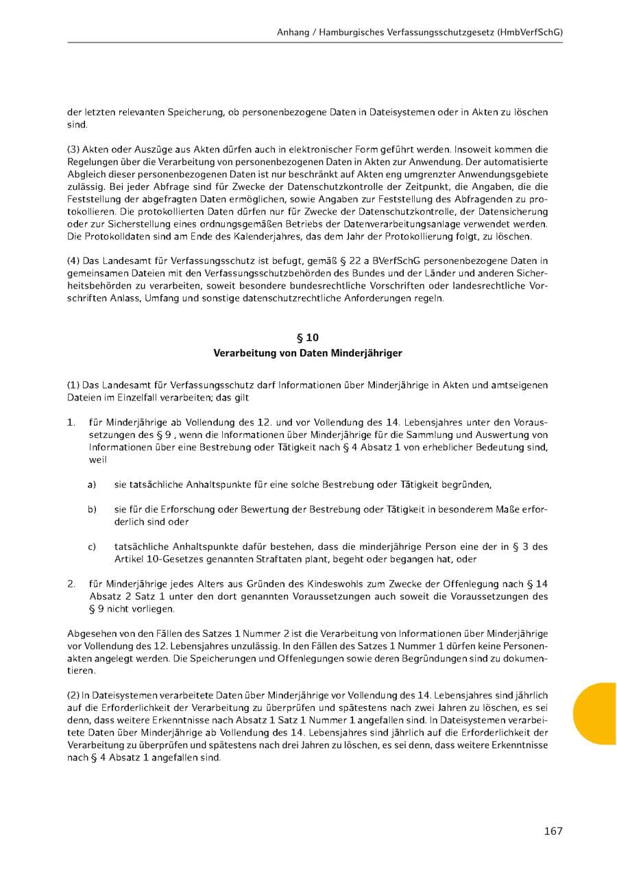 Seite 167 des Verfassungsschutzbericht 2021 Hamburg