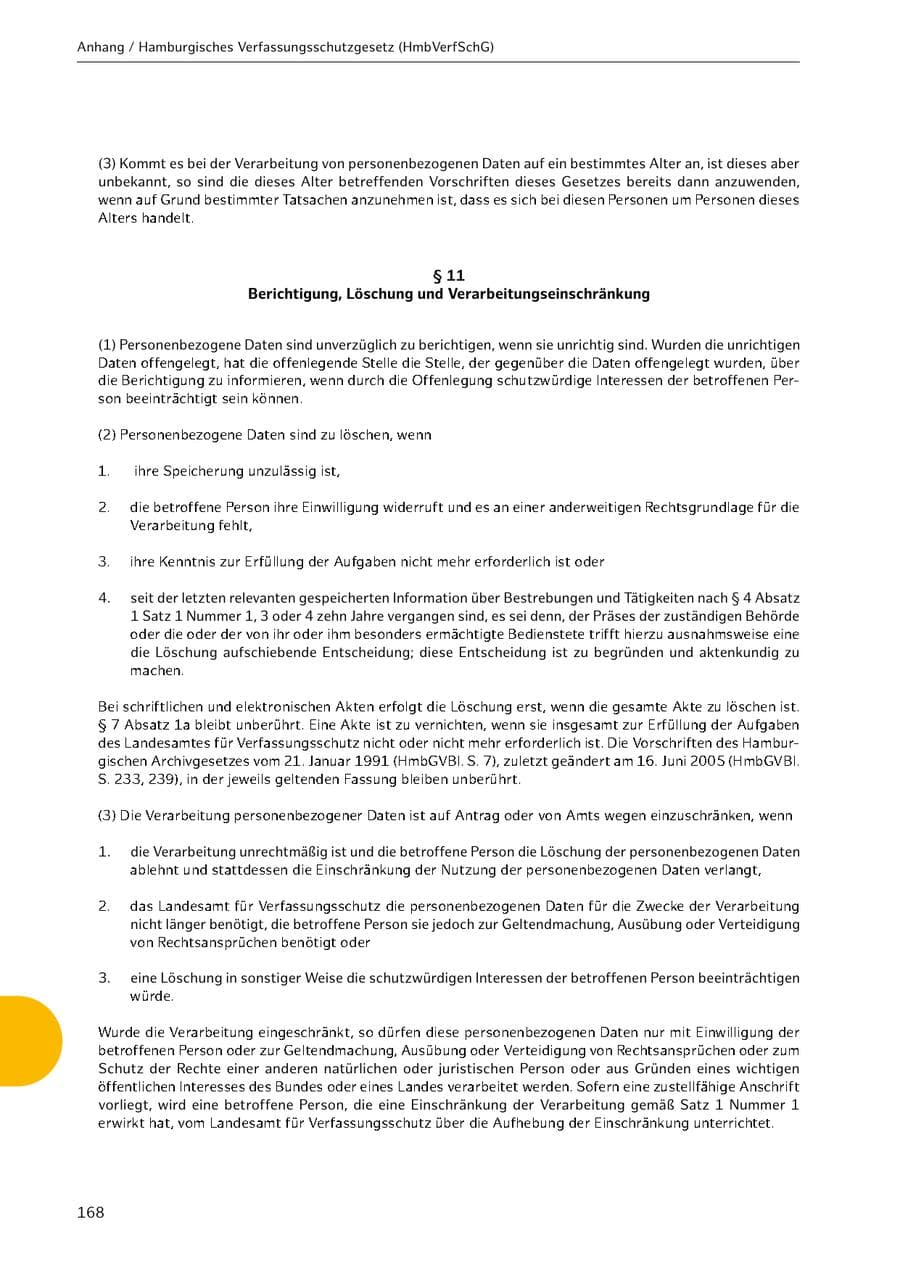 Seite 168 des Verfassungsschutzbericht 2021 Hamburg