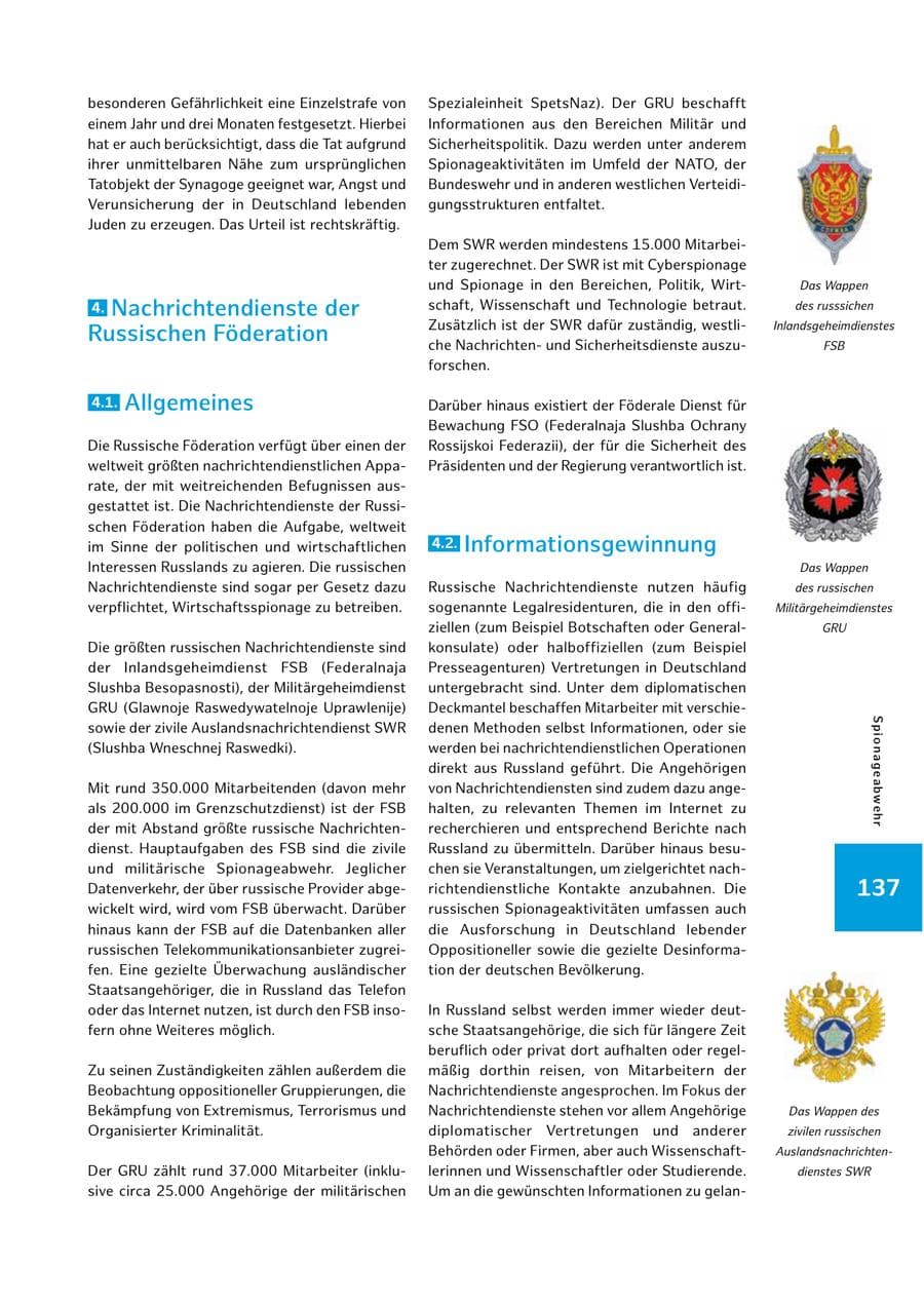 Seite 137 des Verfassungsschutzbericht 2023 Hamburg