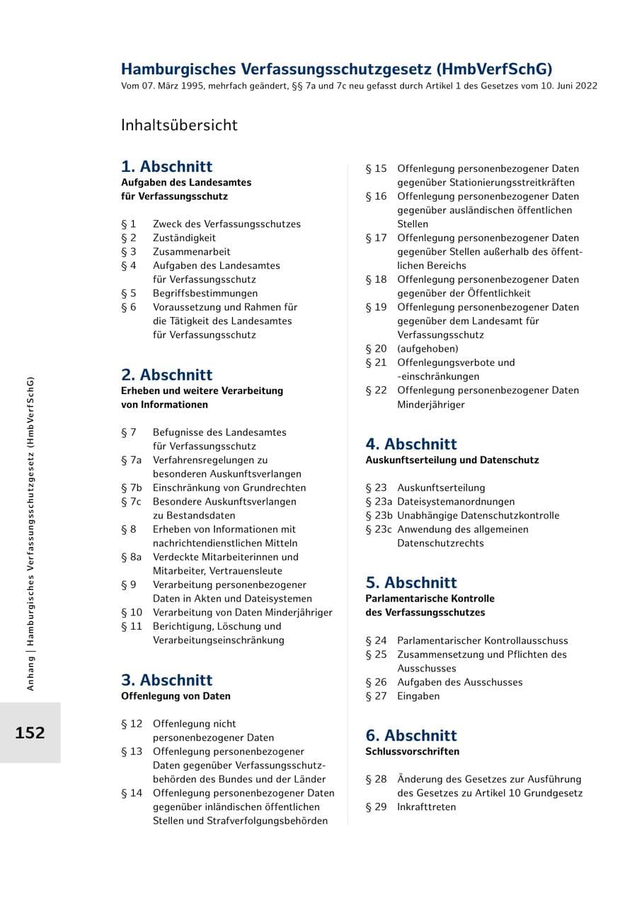 Seite 152 des Verfassungsschutzbericht 2023 Hamburg