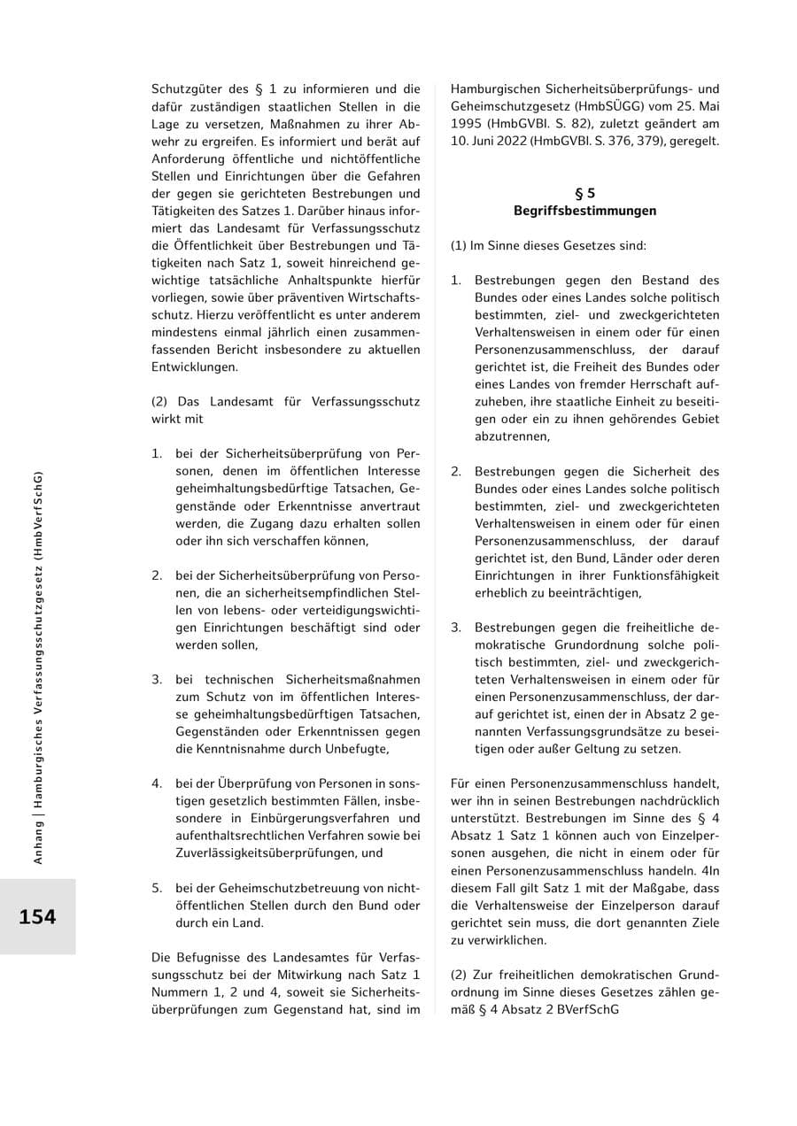 Seite 154 des Verfassungsschutzbericht 2023 Hamburg