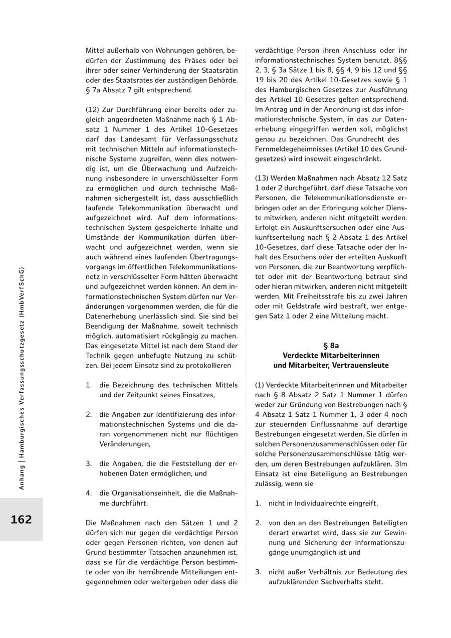 Seite 162 des Verfassungsschutzbericht 2023 Hamburg