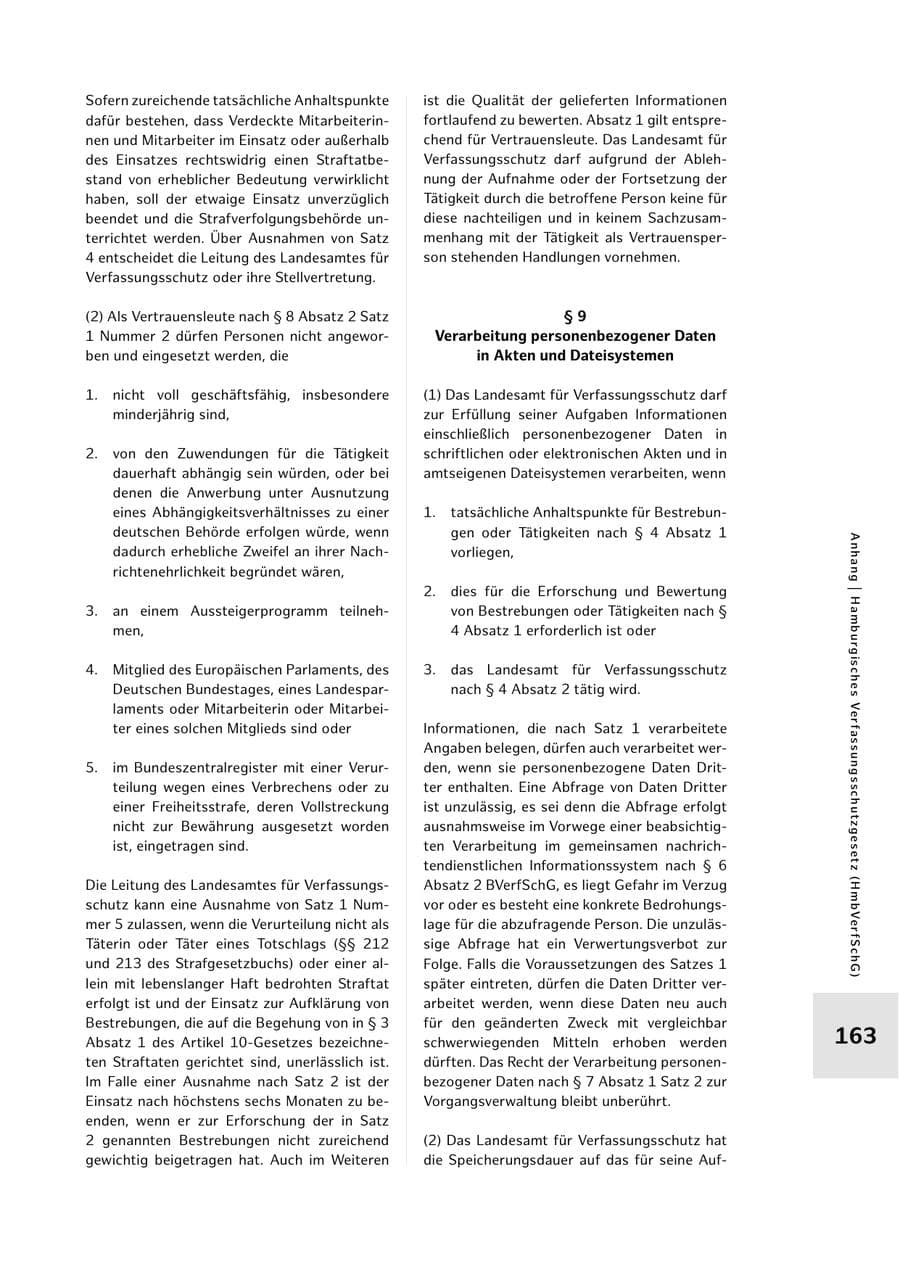 Seite 163 des Verfassungsschutzbericht 2023 Hamburg