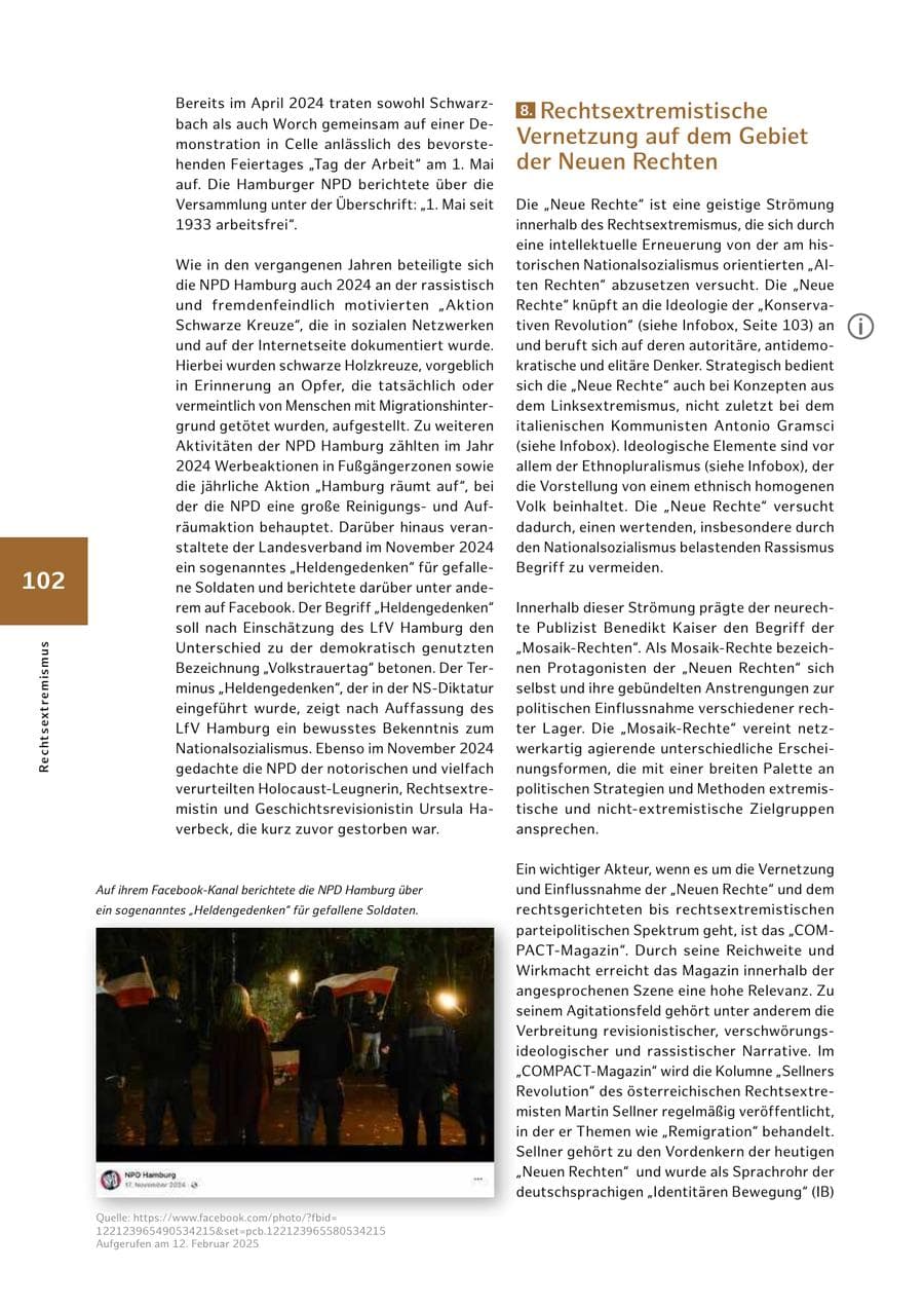 Seite 102 des Verfassungsschutzbericht 2024 Hamburg