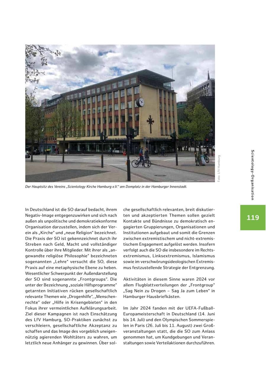 Seite 119 des Verfassungsschutzbericht 2024 Hamburg