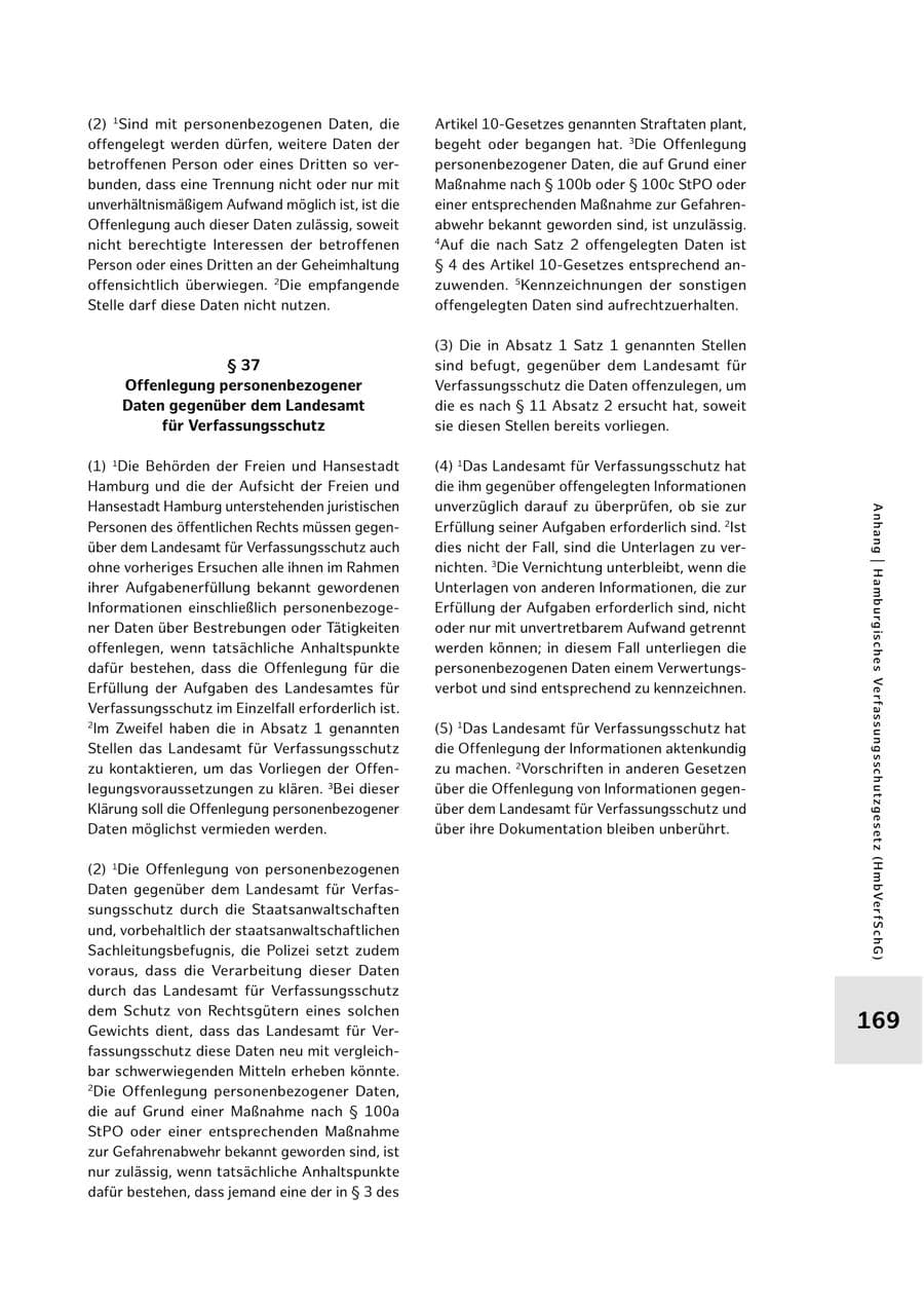 Seite 169 des Verfassungsschutzbericht 2024 Hamburg