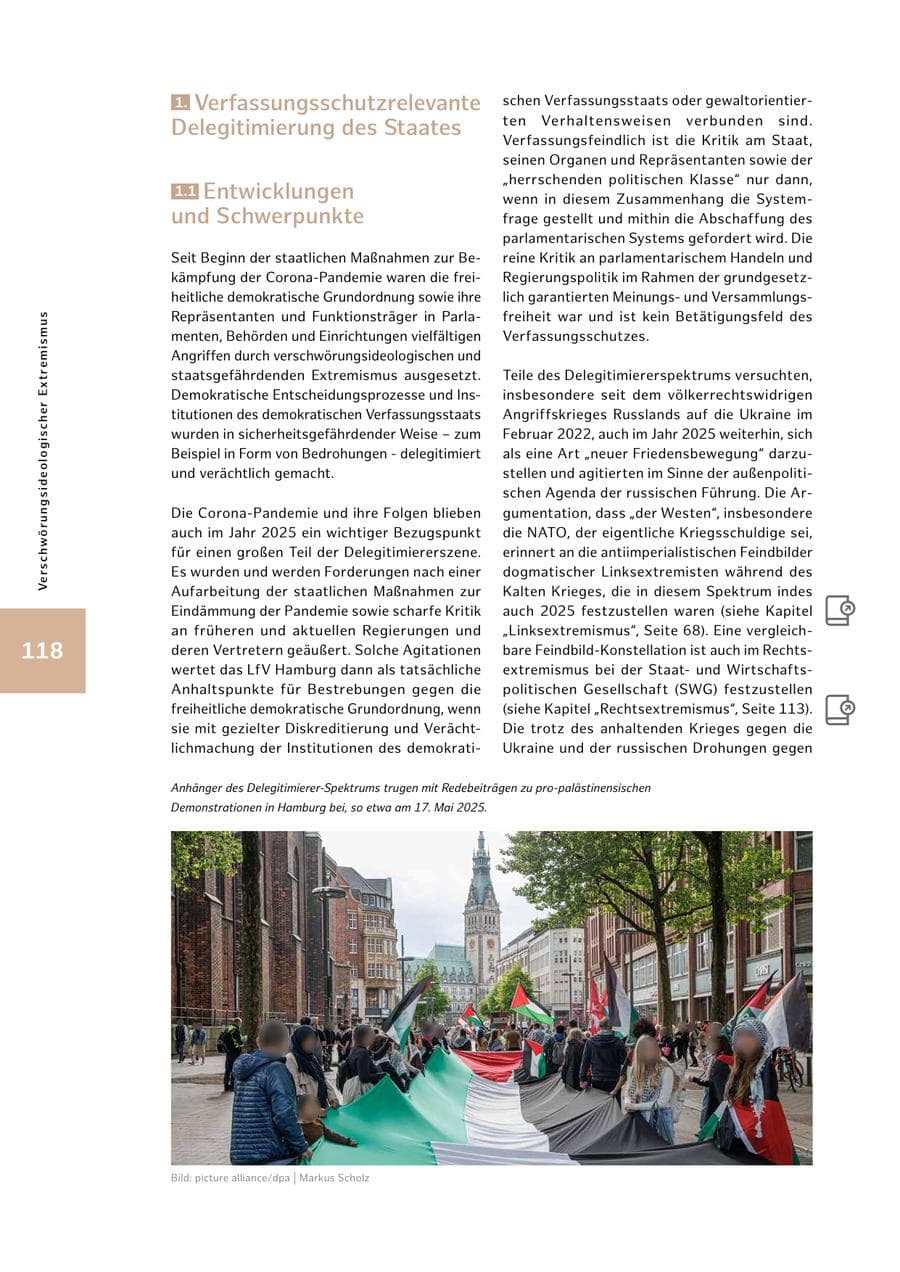 Seite 118 des Verfassungsschutzbericht 2025 Hamburg