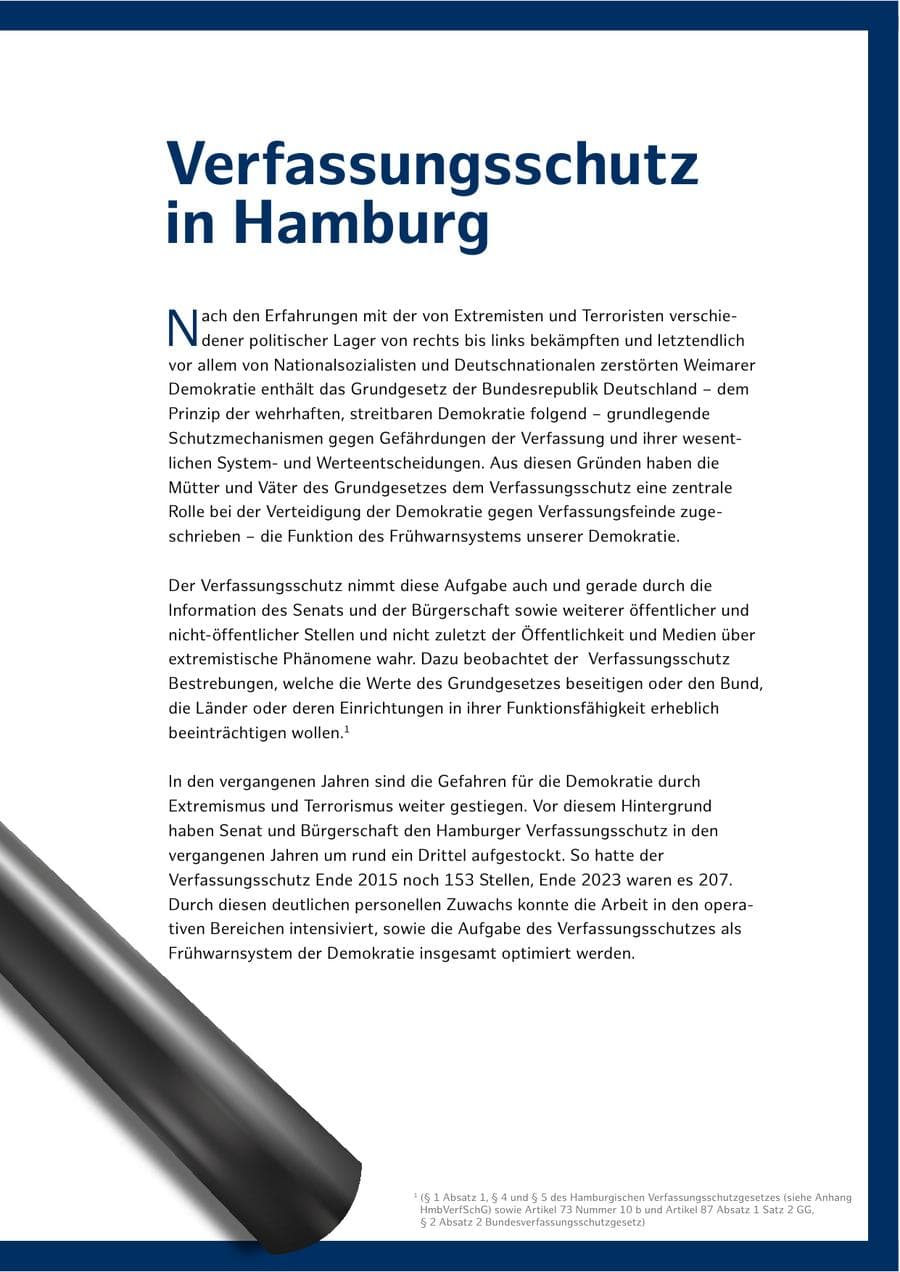 Seite 13 des Verfassungsschutzbericht 2025 Hamburg