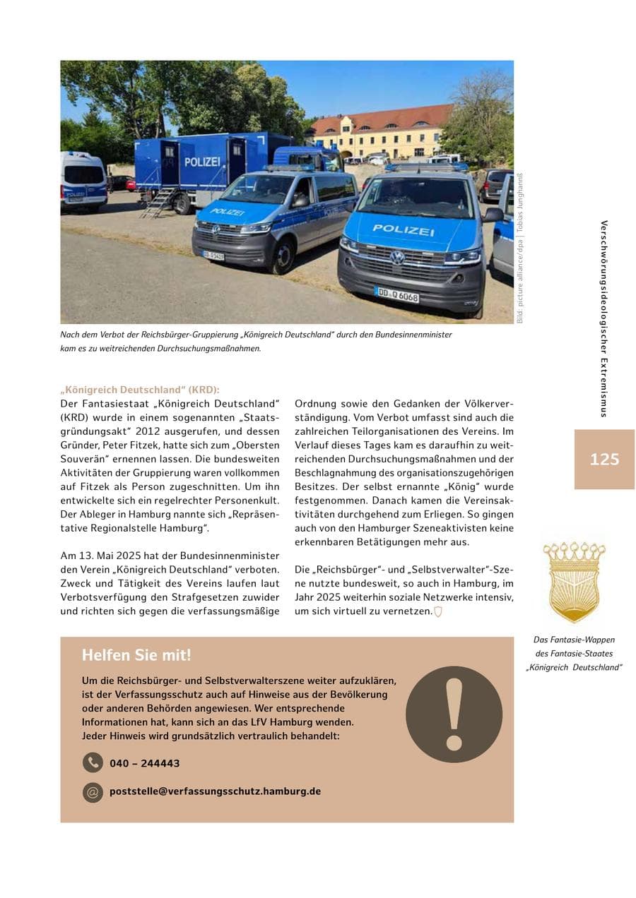 Seite 125 des Verfassungsschutzbericht 2025 Hamburg