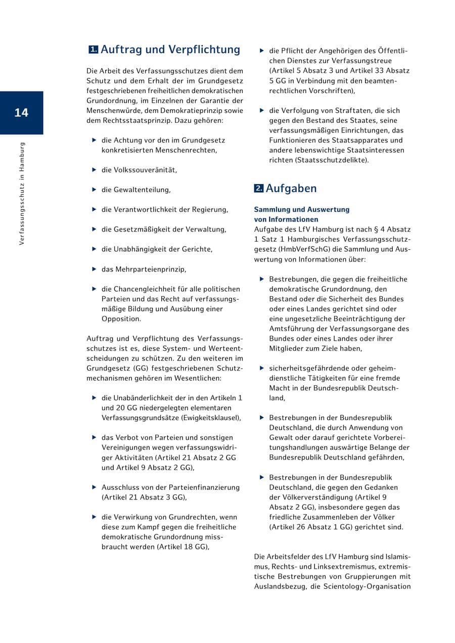 Seite 14 des Verfassungsschutzbericht 2025 Hamburg