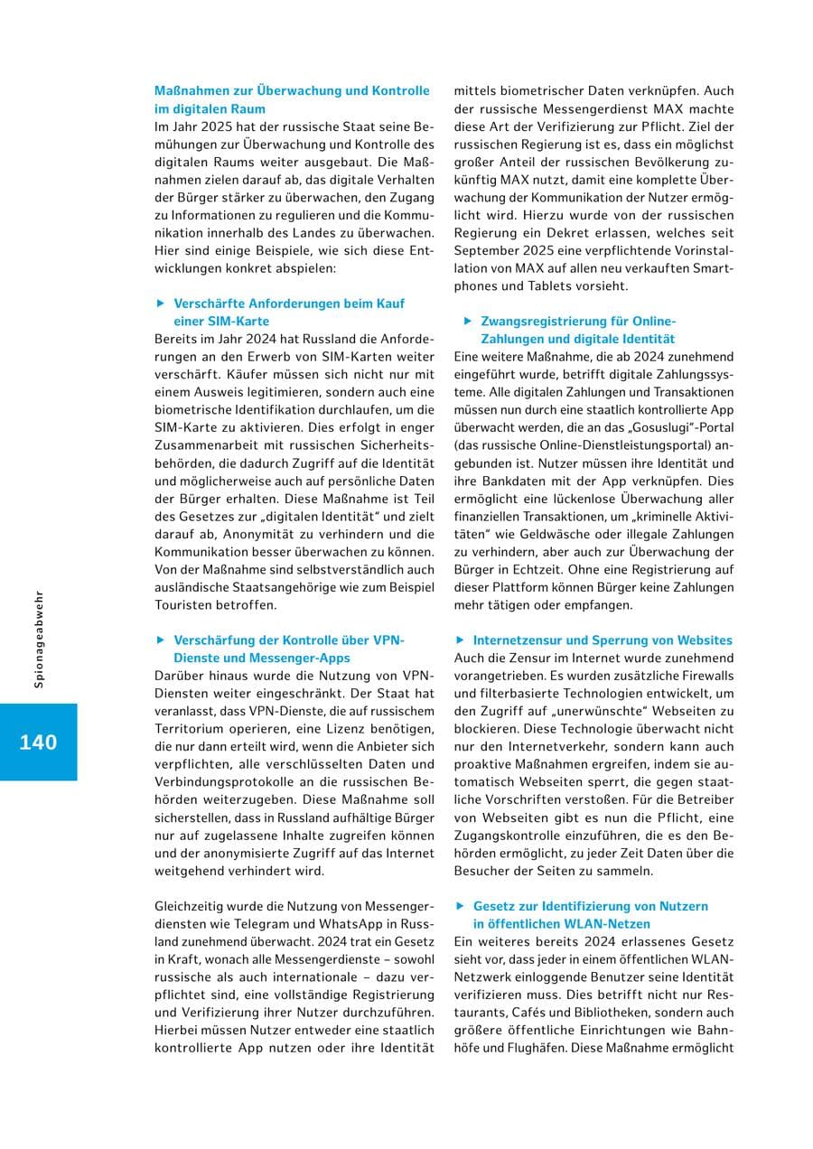 Seite 140 des Verfassungsschutzbericht 2025 Hamburg
