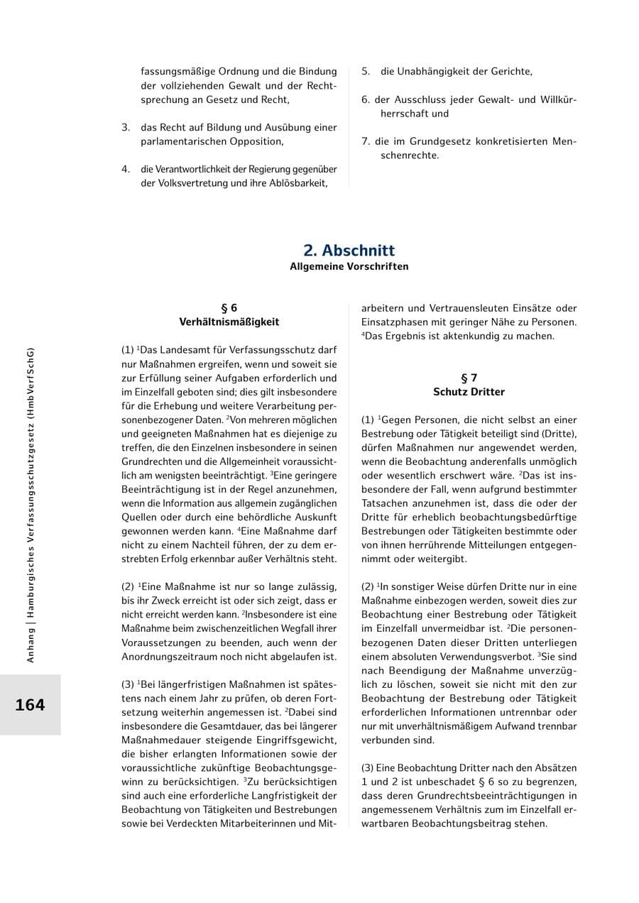Seite 164 des Verfassungsschutzbericht 2025 Hamburg