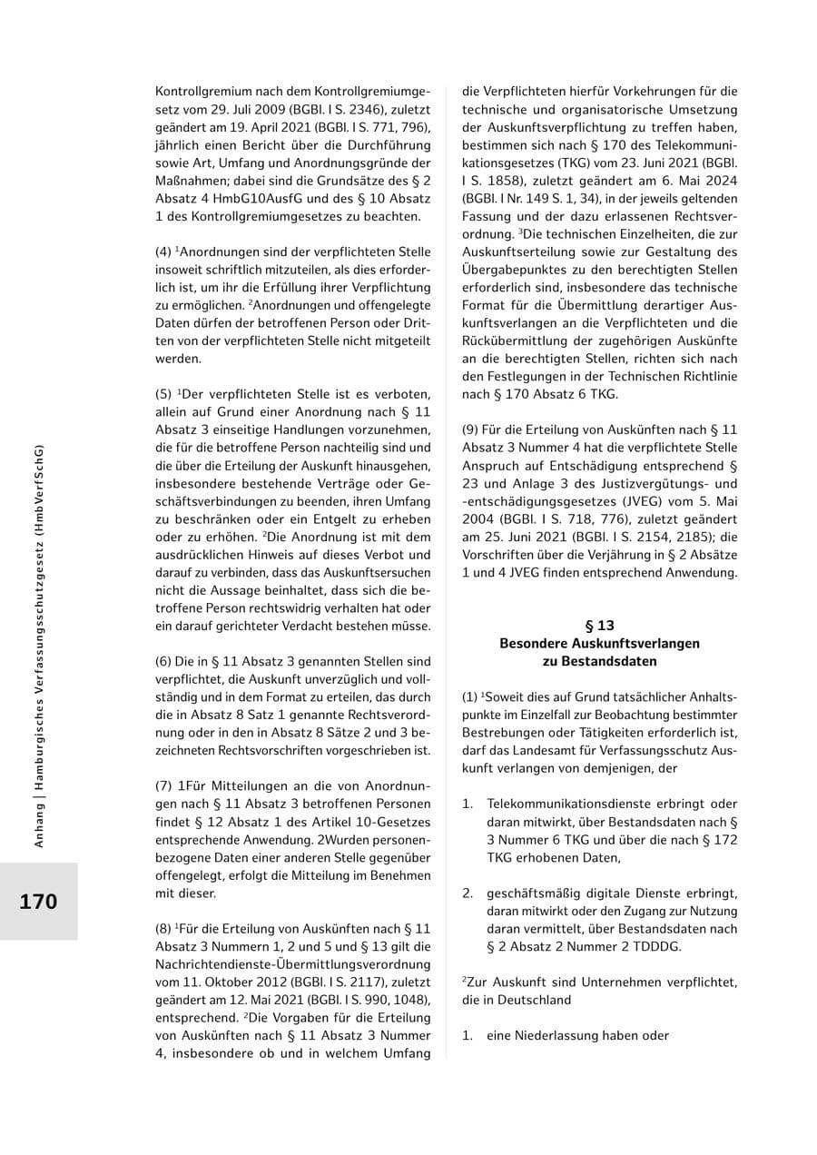 Seite 170 des Verfassungsschutzbericht 2025 Hamburg