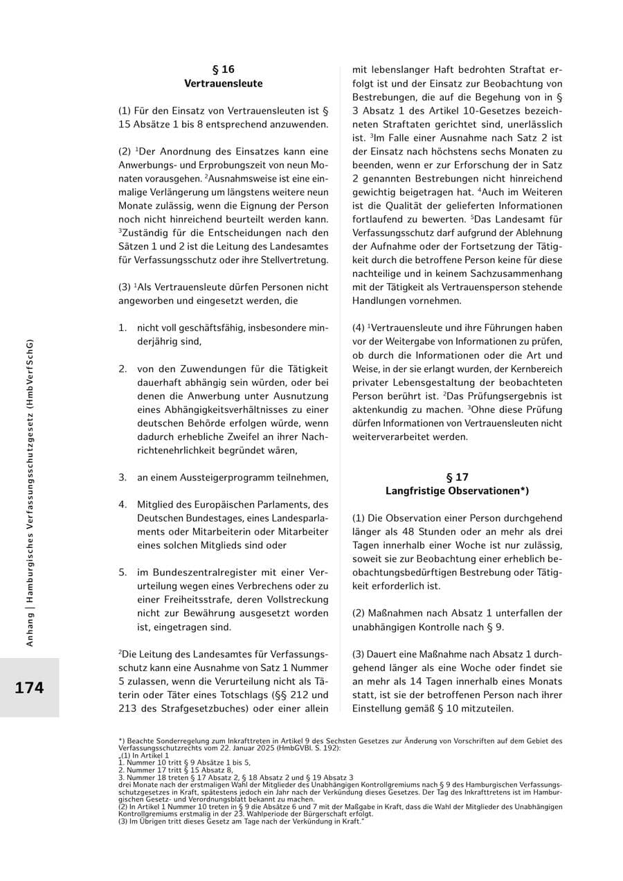 Seite 174 des Verfassungsschutzbericht 2025 Hamburg