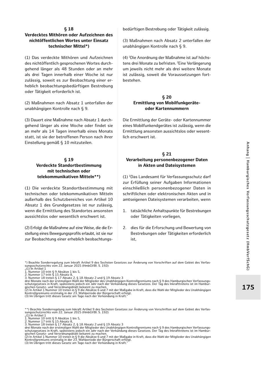 Seite 175 des Verfassungsschutzbericht 2025 Hamburg