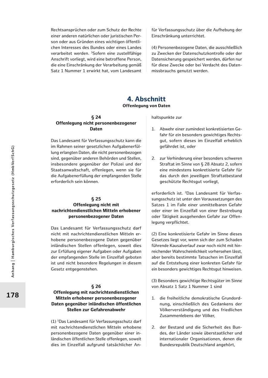 Seite 178 des Verfassungsschutzbericht 2025 Hamburg