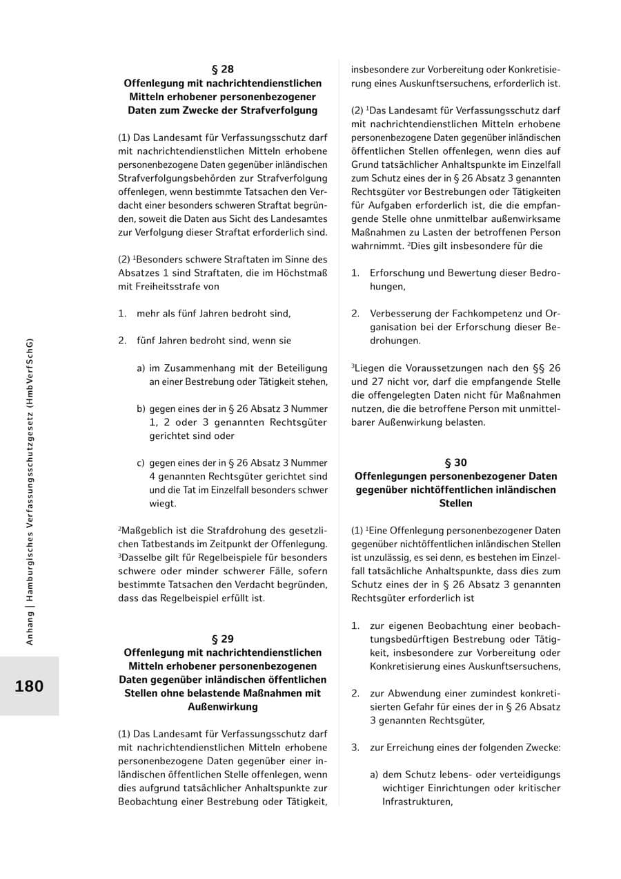 Seite 180 des Verfassungsschutzbericht 2025 Hamburg