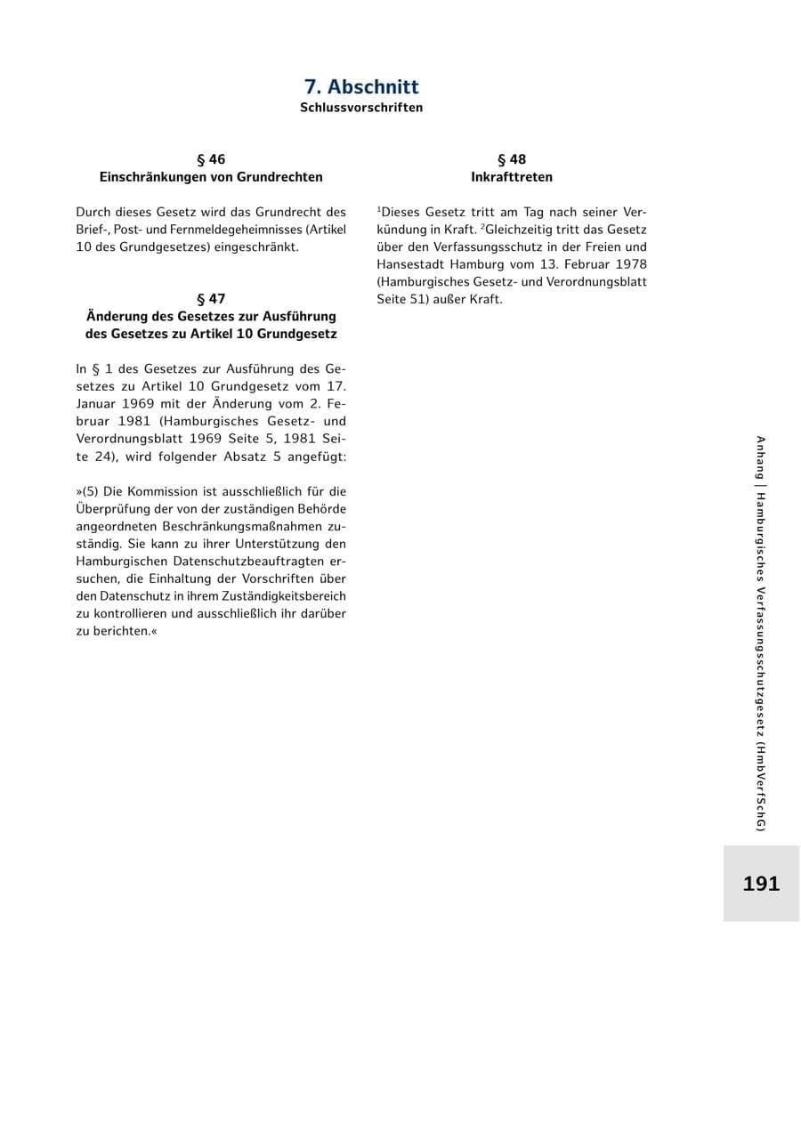 Seite 191 des Verfassungsschutzbericht 2025 Hamburg
