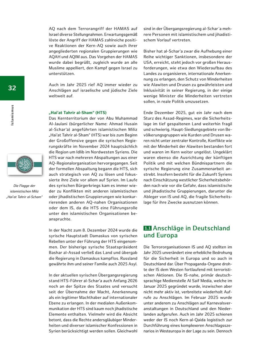 Seite 32 des Verfassungsschutzbericht 2025 Hamburg