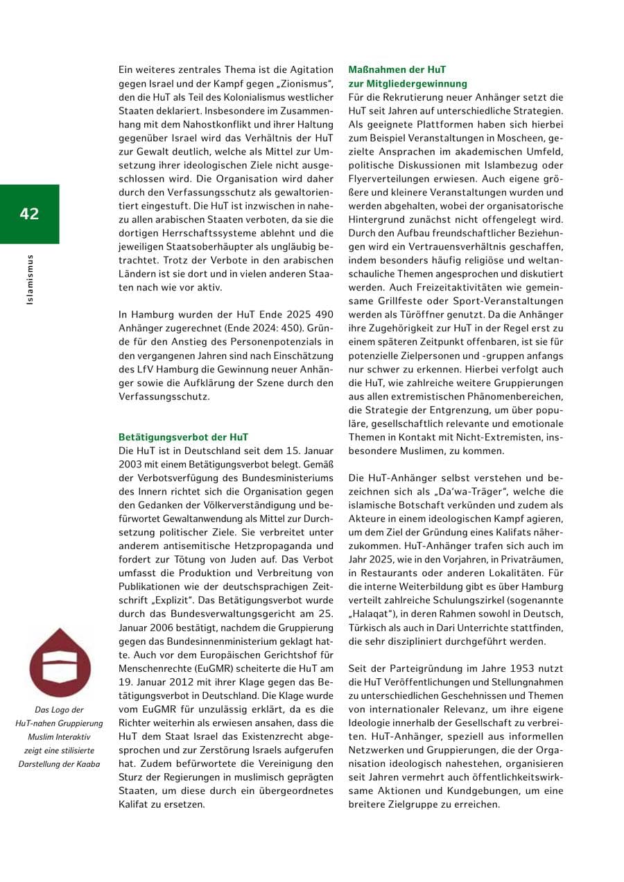 Seite 42 des Verfassungsschutzbericht 2025 Hamburg