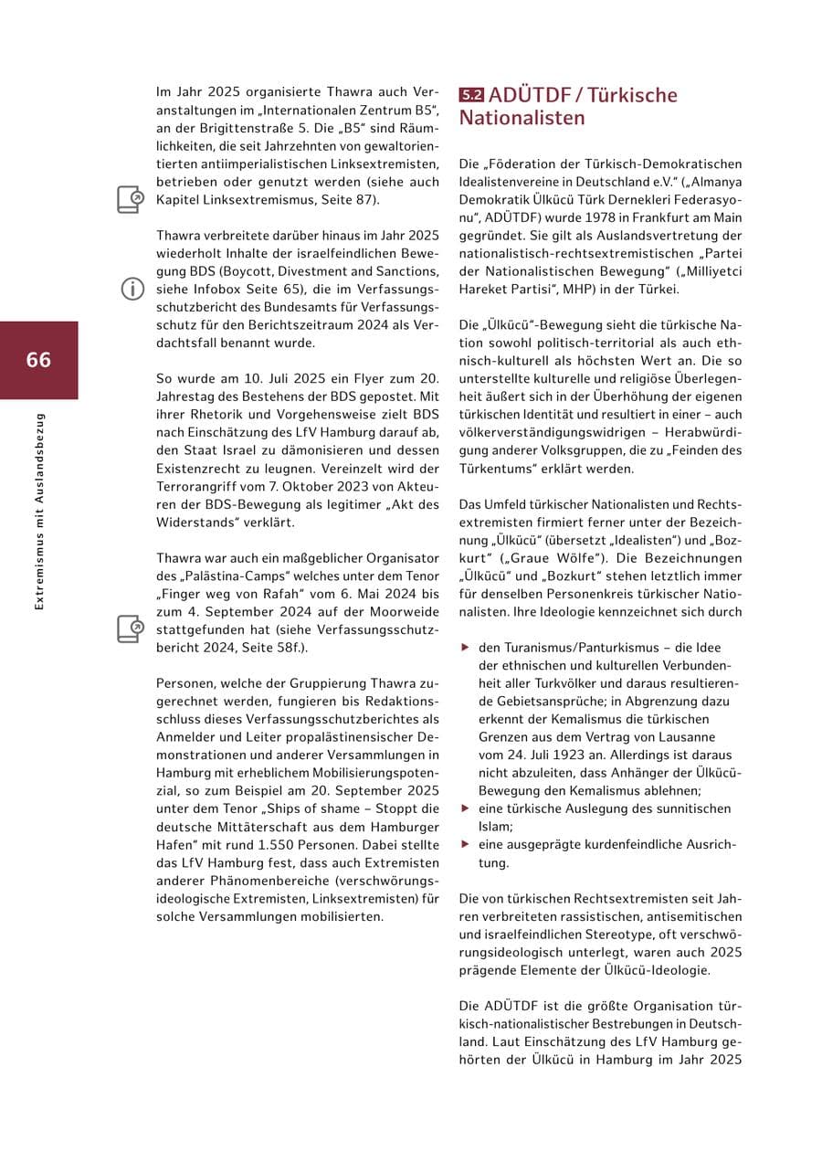 Seite 66 des Verfassungsschutzbericht 2025 Hamburg