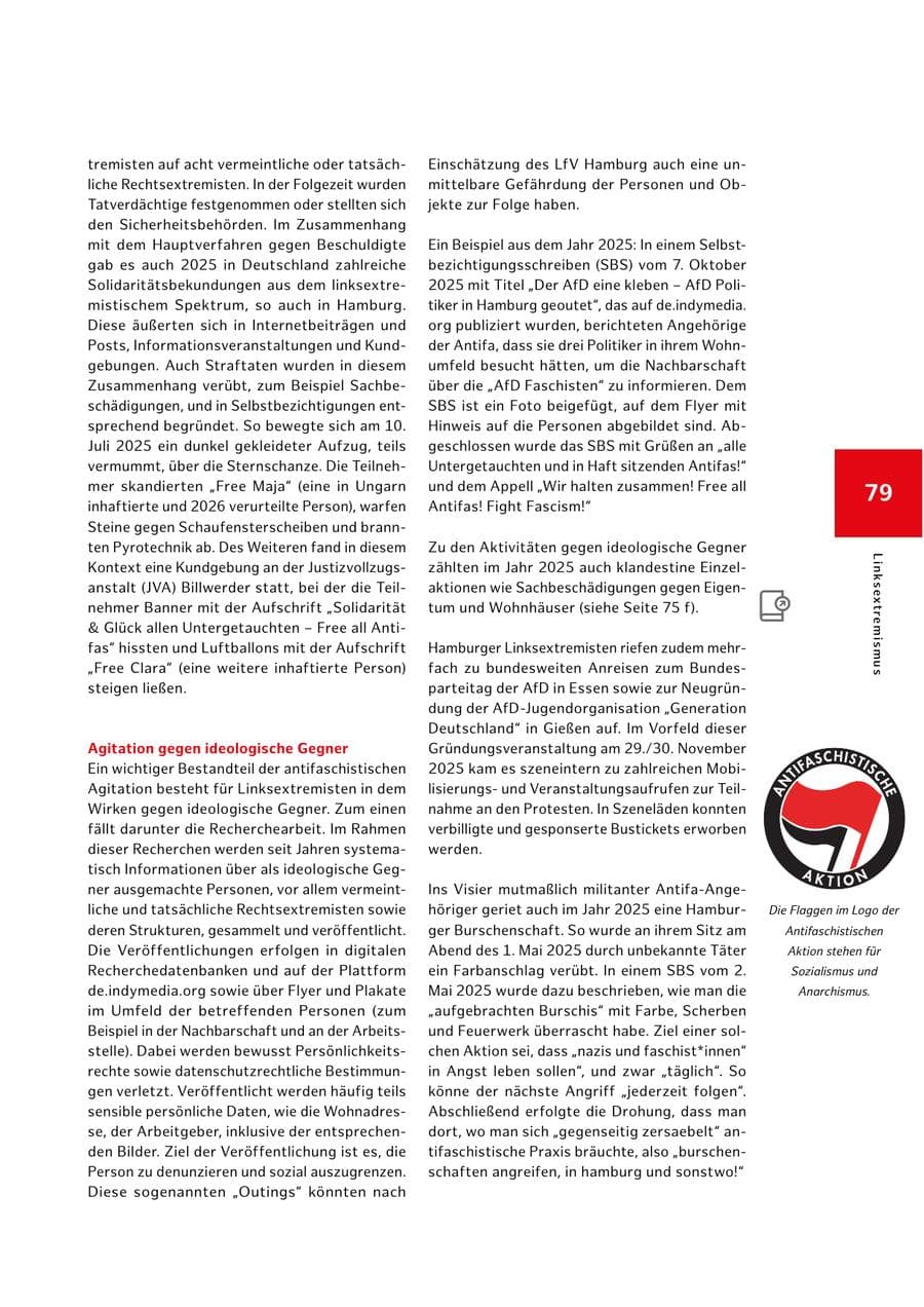 Seite 79 des Verfassungsschutzbericht 2025 Hamburg