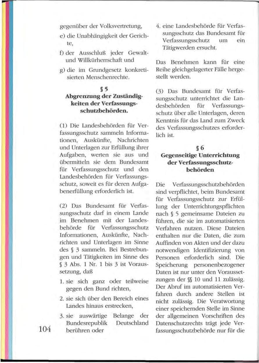Seite 104 des Verfassungsschutzbericht 1992 Mecklenburg-Vorpommern