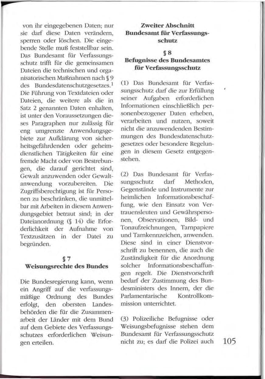 Seite 105 des Verfassungsschutzbericht 1992 Mecklenburg-Vorpommern