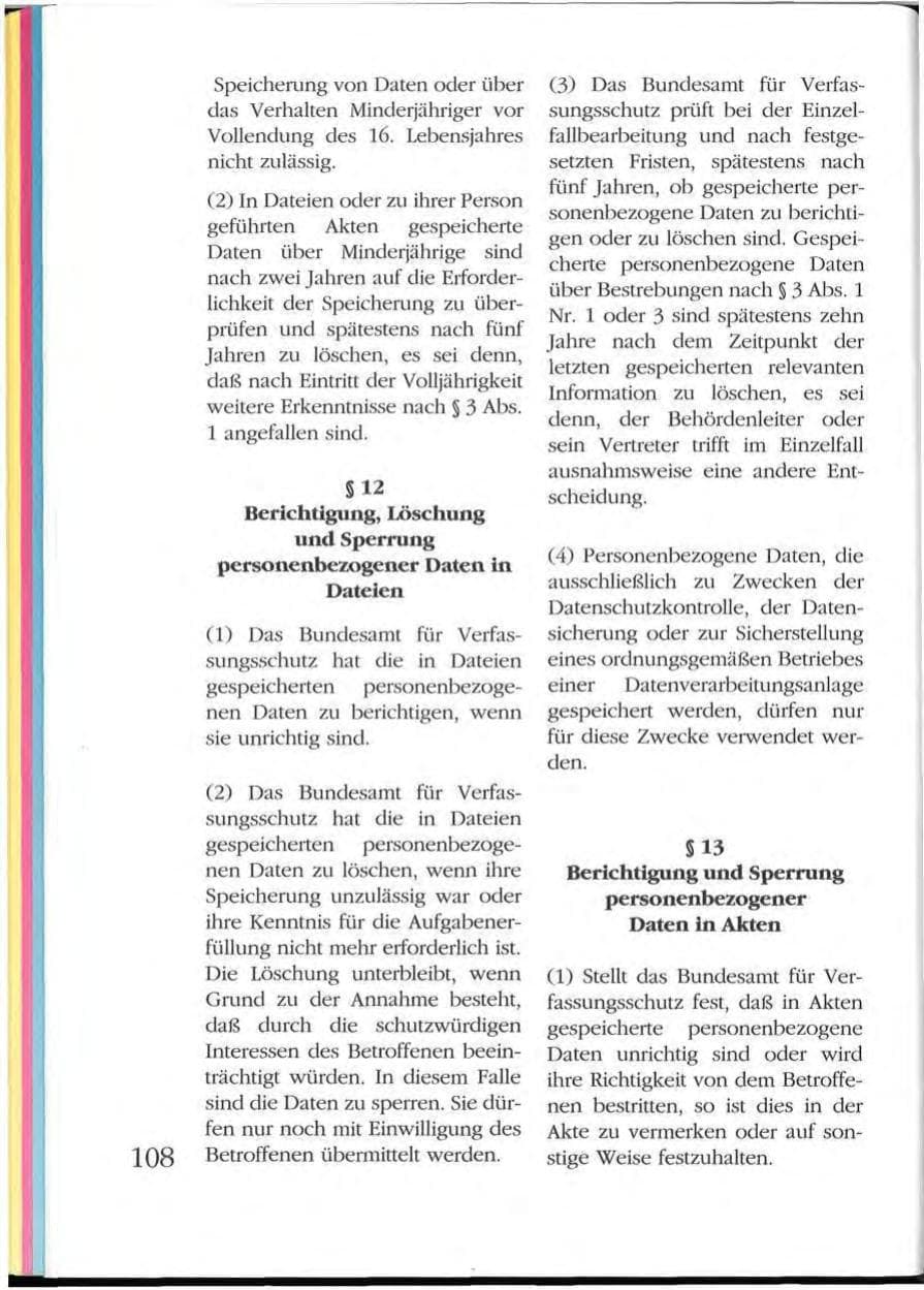 Seite 108 des Verfassungsschutzbericht 1992 Mecklenburg-Vorpommern
