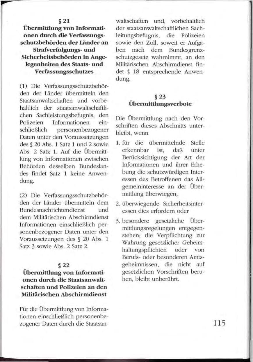 Seite 115 des Verfassungsschutzbericht 1992 Mecklenburg-Vorpommern
