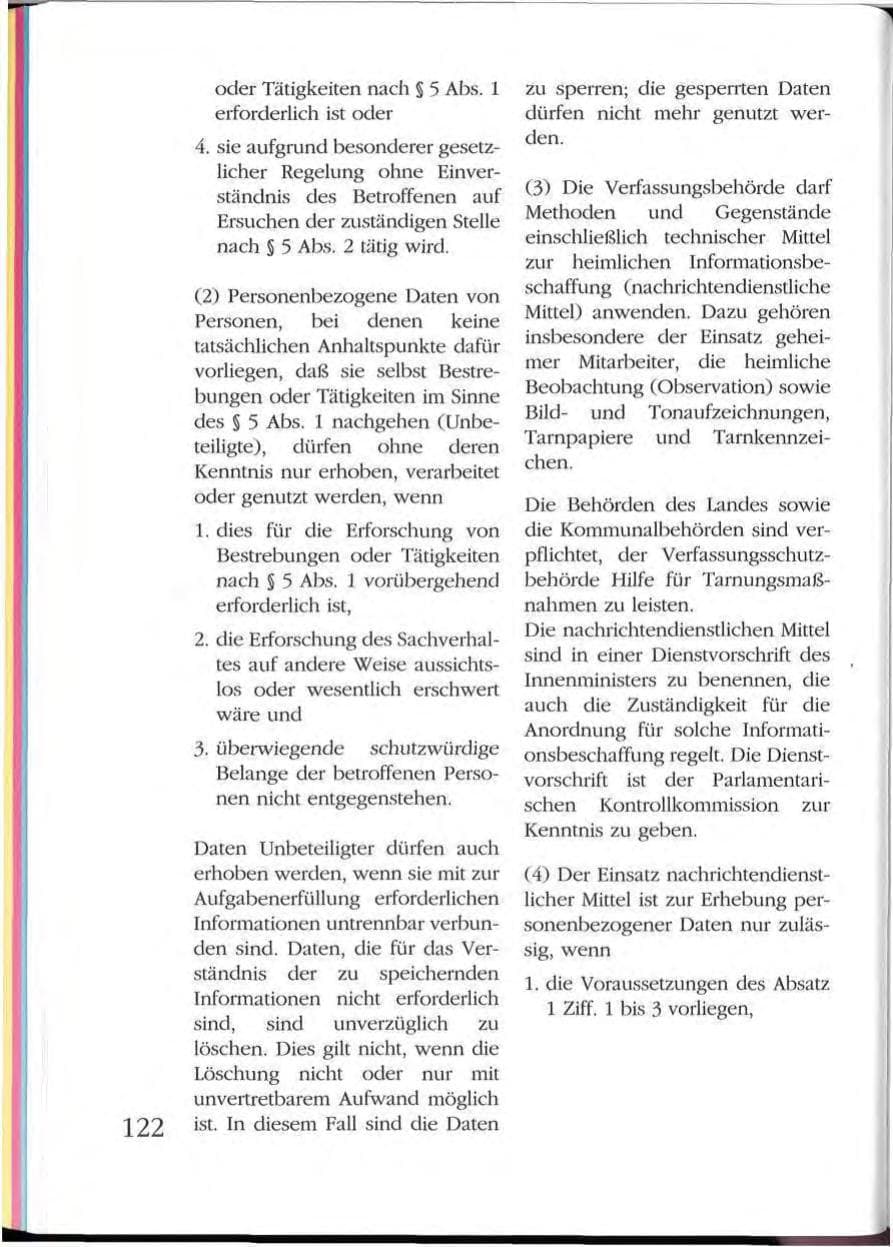 Seite 122 des Verfassungsschutzbericht 1992 Mecklenburg-Vorpommern
