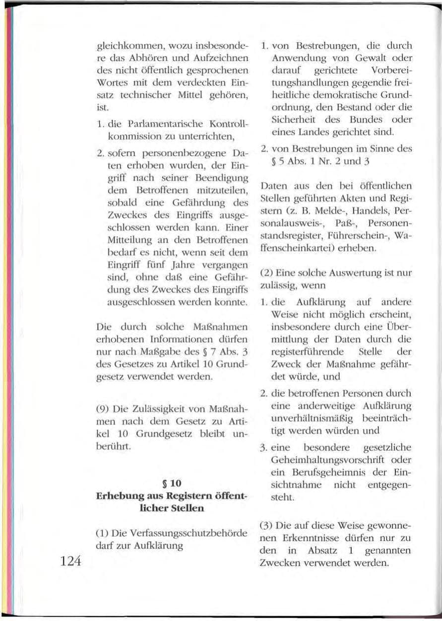 Seite 124 des Verfassungsschutzbericht 1992 Mecklenburg-Vorpommern