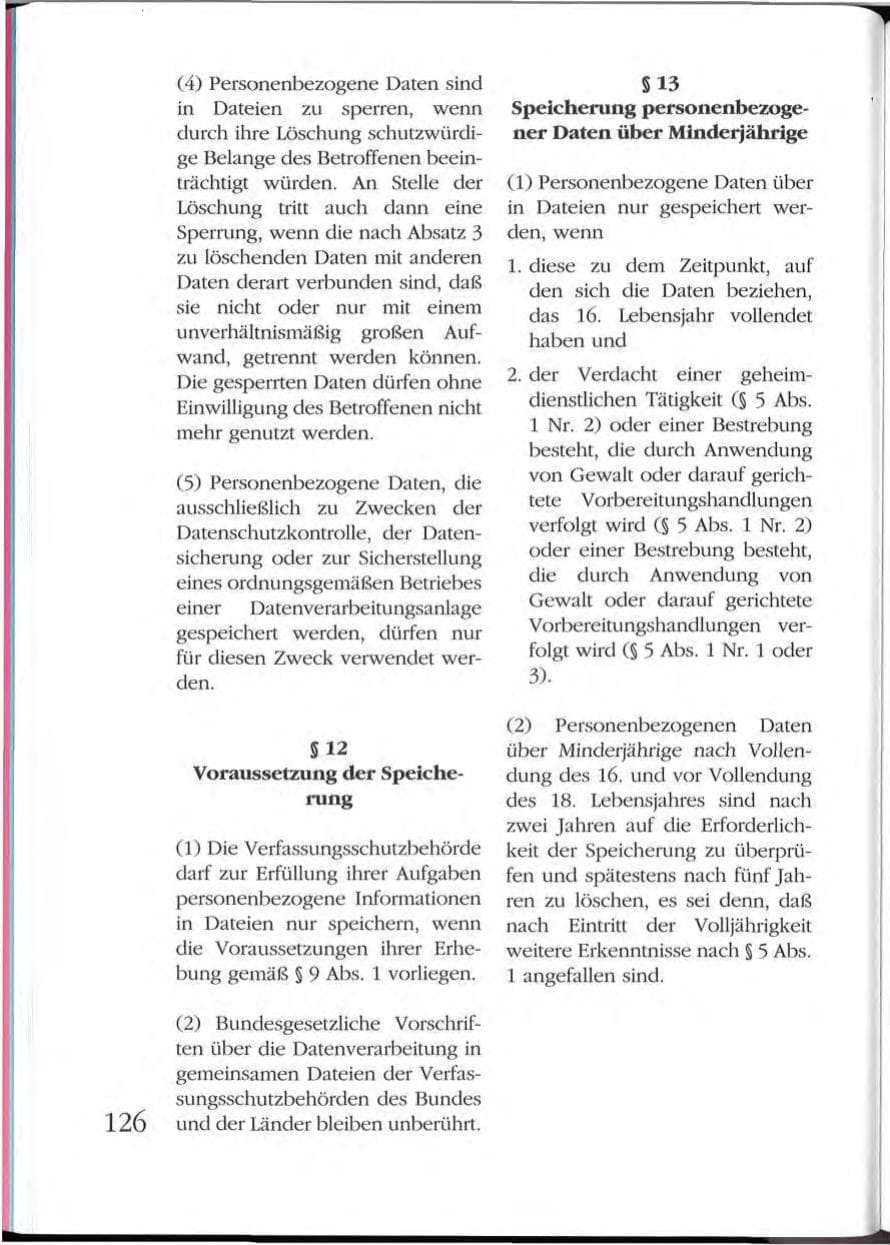 Seite 126 des Verfassungsschutzbericht 1992 Mecklenburg-Vorpommern
